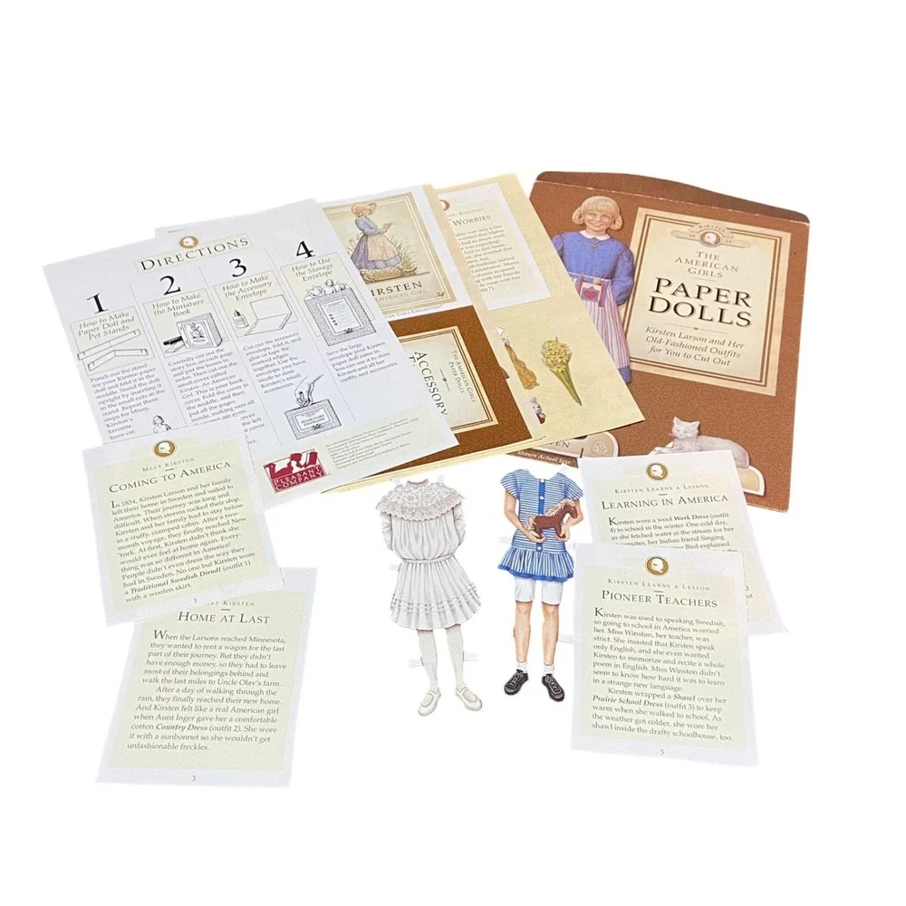 American Girl Paper Dolls Portfolio‎ of Pastimes Kirsten Molly Samantha Vintage
